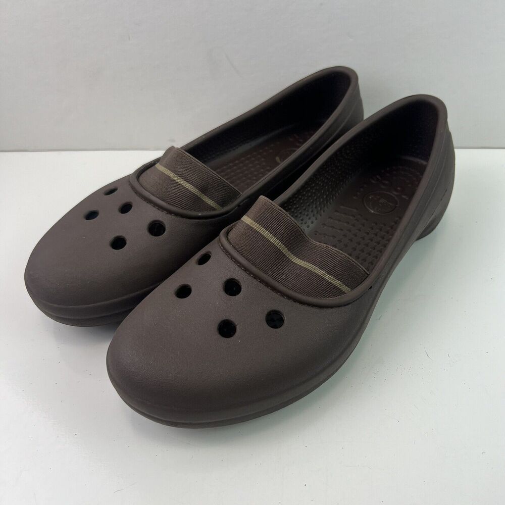 Crocs Women Juneau Brown Ballet Flats Size 9 Comfort Shoes